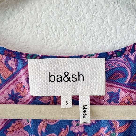 ba&sh Franky Midi Dress Boho Paisley Print Long Sleeve V-Neck Size Small - Picture 4 of 8